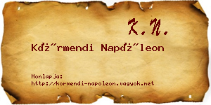 Körmendi Napóleon névjegykártya
